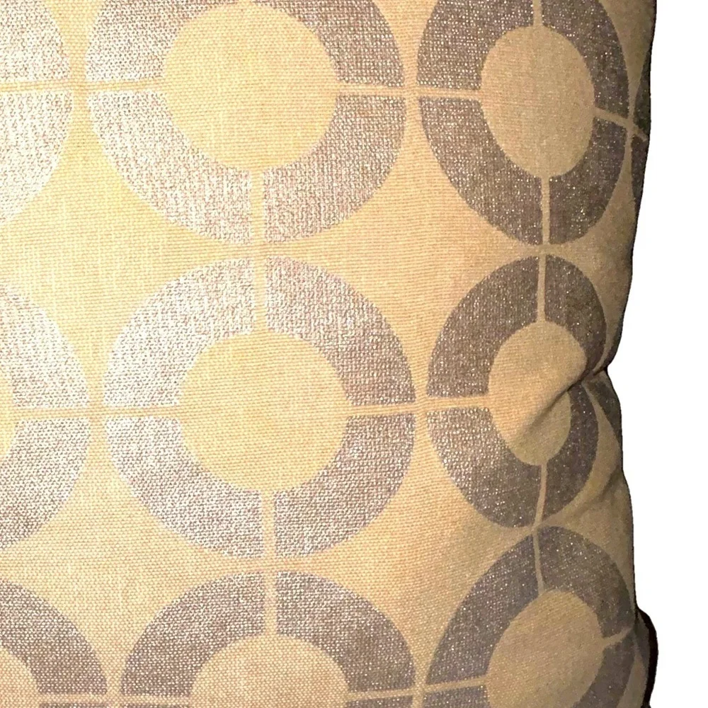 Safavieh Silver Cream Tan Geometric Circles Accent Throw Pillows